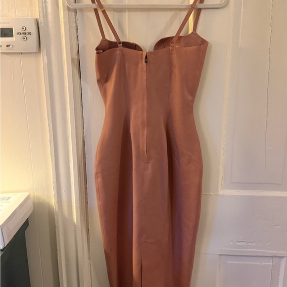 Chic Tan Midi Latex Atsuko Kudo Dress - Picture 5 of 6